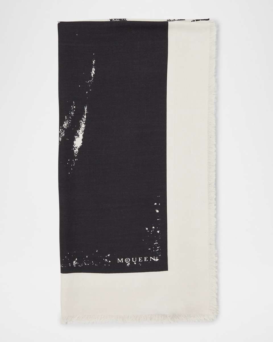 Exploded Skull Silk Blend Scarf